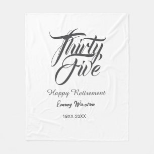 Happy retirement bold letter name year elegant sim fleece blanket