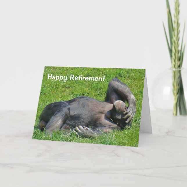Happy Retirement - Chimpanzee Greeting Card (Front)