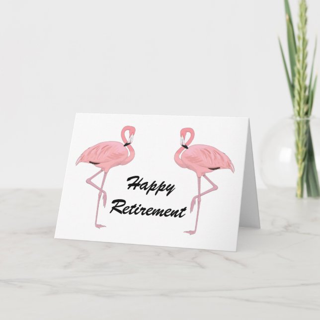 Happy Retirement Classic Flamingos Card (Front)
