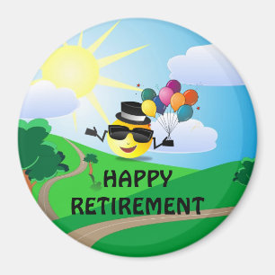 Happy Retirement, colourful fun design, Magnet