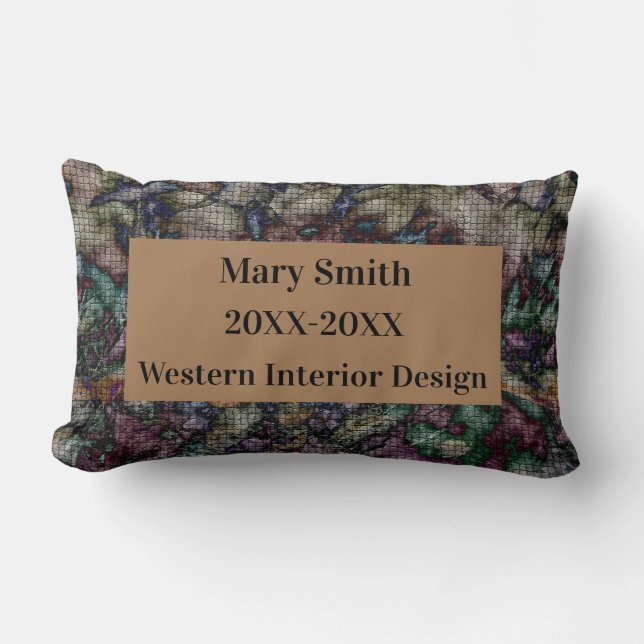 Happy Retirement Colourful Mosaic Tile Keepsake Lumbar Cushion (Front)