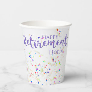 Happy Retirement Confetti Paper cup