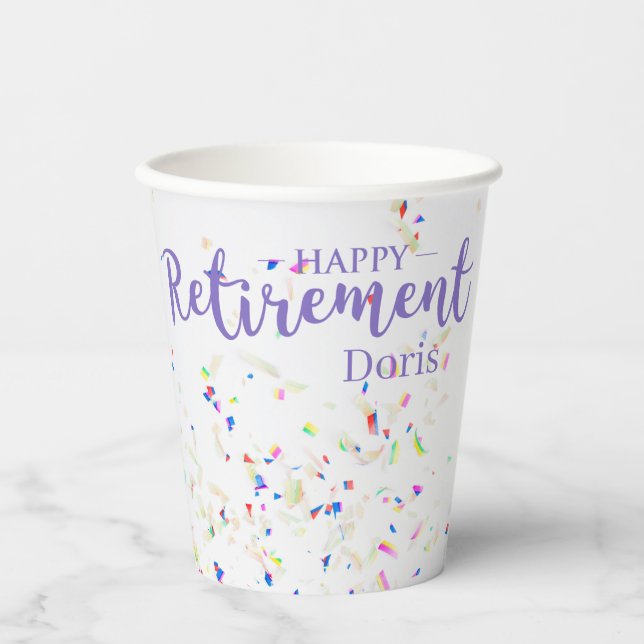 Happy Retirement Confetti Paper cup (Front)