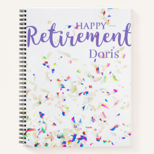 Happy Retirement Confetti Spiral Notebook