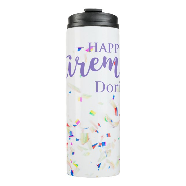 Happy Retirement Confetti Thermal Tumbler (Front)