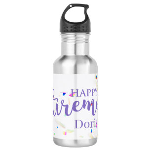 Happy Retirement Confetti Water Bottle