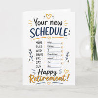 Happy Retirement Congratulations Schedule
