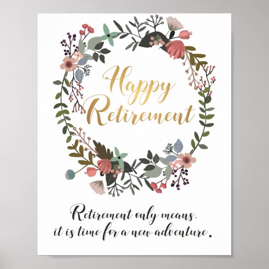 Happy Retirement Congratulations Wishes Gift Poster | Zazzle.com.au