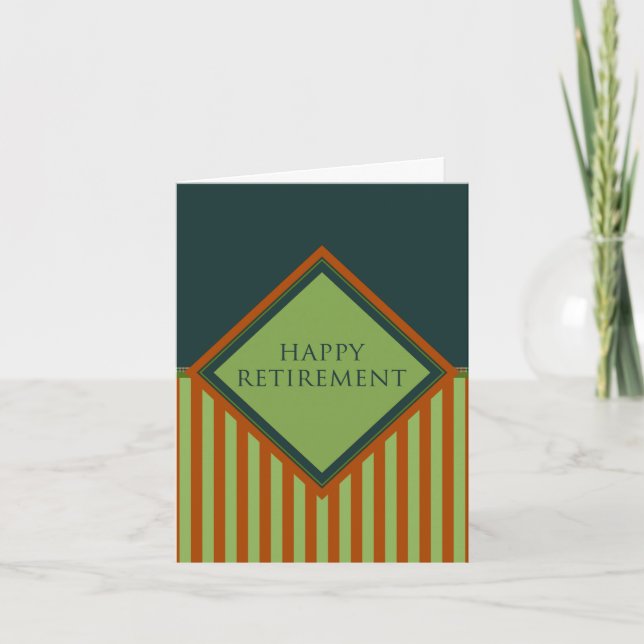 happy retirement (diamondStriped) Card (Front)