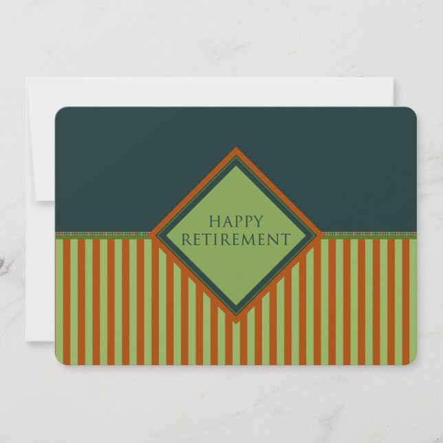 happy retirement (diamondStriped) Invitation (Front)