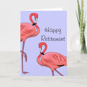 Happy Retirement Flamingos Vintage Style Card