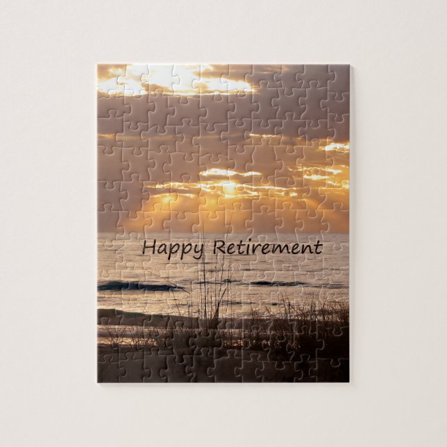 Happy Retirement - Florida Ocean Sunset Jigsaw Puzzle (Vertical)