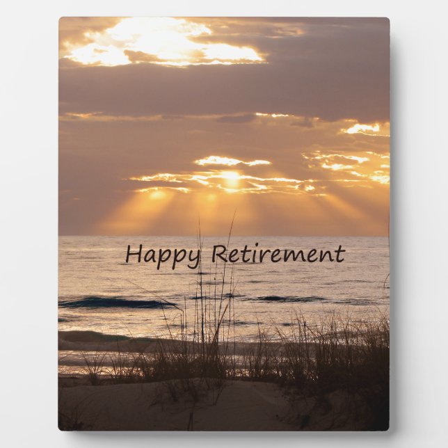 Happy Retirement - Florida Ocean Sunset Plaque (Front)