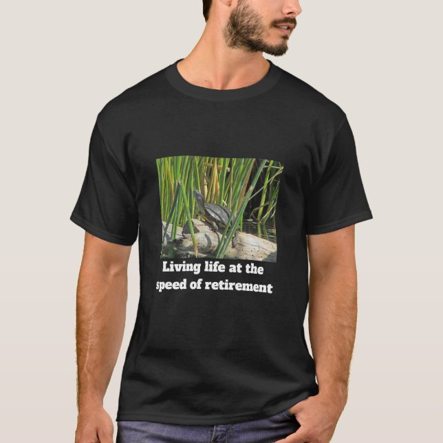 Happy Retirement Funny Relaxing Turtle Photo T-Shirt (Front)