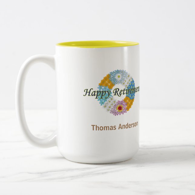 Happy Retirement gift Two-Tone Coffee Mug (Left)