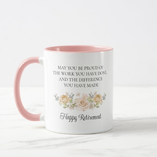 Happy Retirement Gifts for Women with Floral Mug (Left)