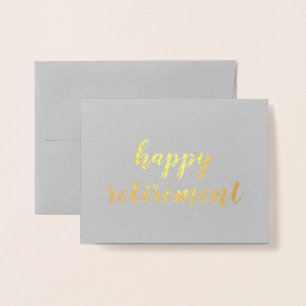 Happy Retirement Gold Foil Brush Brushstroke Card