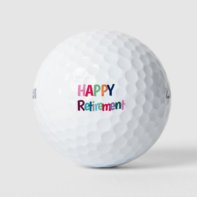 Happy Retirement Golf Balls (Happy Retirement colorful lettering golf ball!)