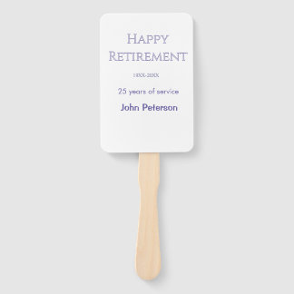 Happy retirement grey name year years of service   hand fan
