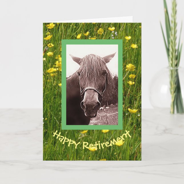 Happy retirement horse card (Front)