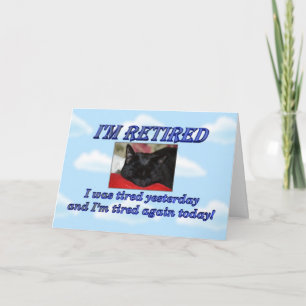Happy Retirement Leaving work Sleeping cat Card