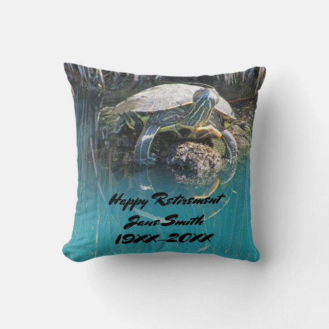 Happy Retirement Life in Fast Lane Turtle Humourou Cushion (Front)