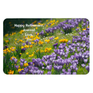 Happy Retirement Love Personalised Crocuses Flower Magnet