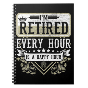 Happy Retirement Men Women Retired Coworker Humour Notebook