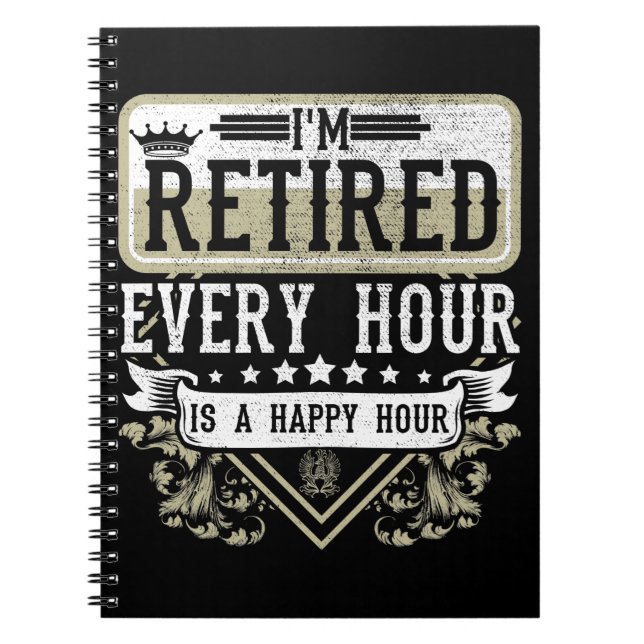 Happy Retirement Men Women Retired Coworker Humour Notebook (Front)