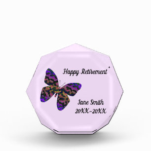 Happy Retirement Modern Bright Butterfly Employee Photo Block