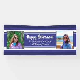 Happy Retirement Nautical Navy Blues Photos Banner
