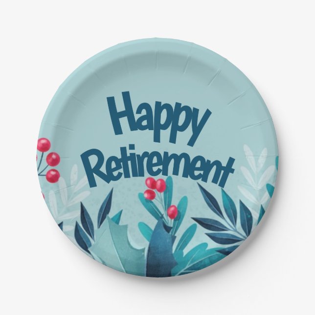 Happy Retirement Paper Plate (Front)