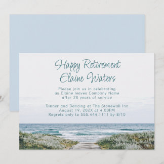 Happy Retirement Party Boardwalk Ocean  Invitation