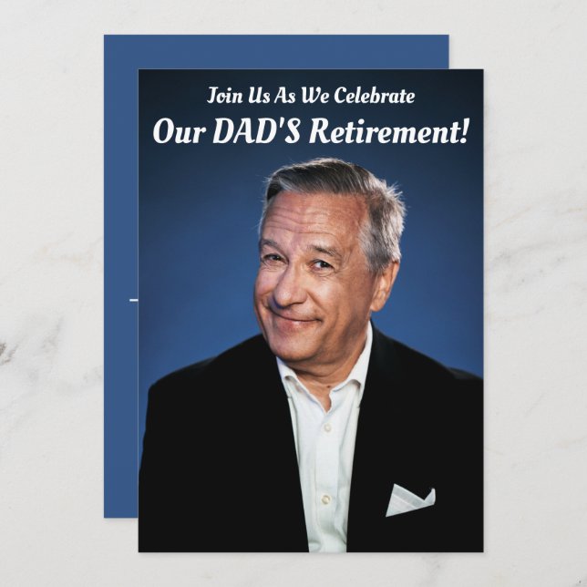 Happy Retirement Party - Dad Photo Invitation (Front/Back)