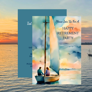 Happy Retirement Party Sailing Theme Invitation