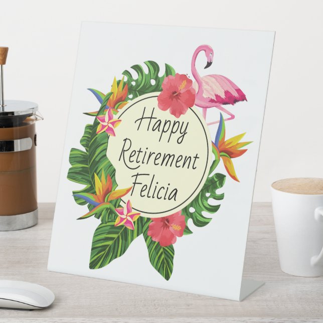 Happy Retirement Party Sign Template Tropical (In SItu)