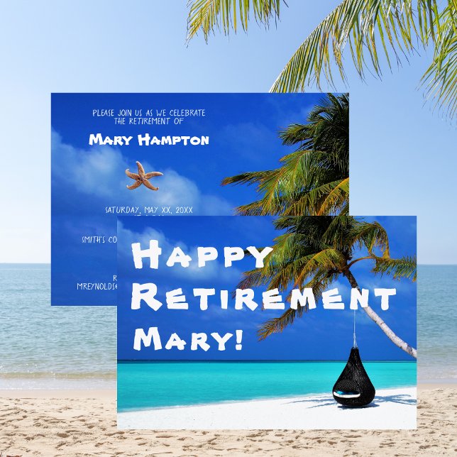 Happy Retirement Party, Sunny Beach Invitation (Creator Uploaded)