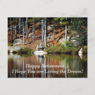 Happy Retirement Peaceful Man Sitting by a Lake Postcard