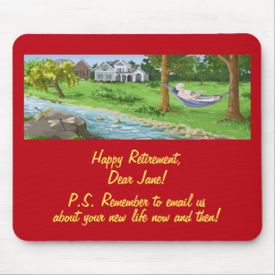 Happy Retirement Personalise (Lady in Hammock) Mouse Pad