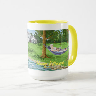 Happy Retirement Personalise Mug (Lady in Hammock)