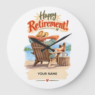 Happy Retirement Personalised Gift Large Clock