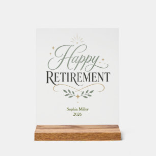 Happy Retirement Personalised Name Acrylic Sign