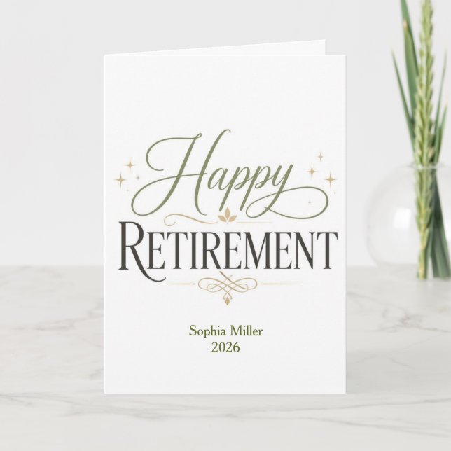 Happy Retirement Personalised Name Card (Front)