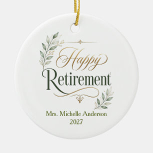 Happy Retirement Personalised Name Ceramic Ornament