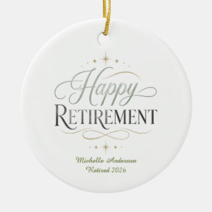 Happy Retirement Personalised Name Ceramic Ornament