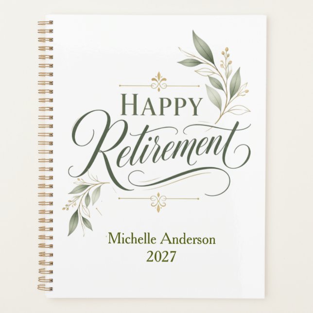 Happy Retirement Personalised Name Planner (Front)