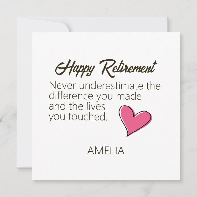 Happy Retirement Personalized Name Gift Holiday Card (Front)