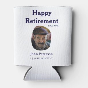 happy retirement photo 25 years service name can cooler