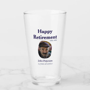 happy retirement photo 25 years service name glass