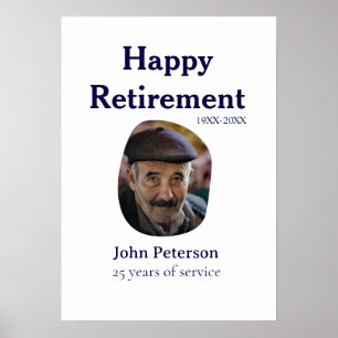 happy retirement photo 25 years service name poster